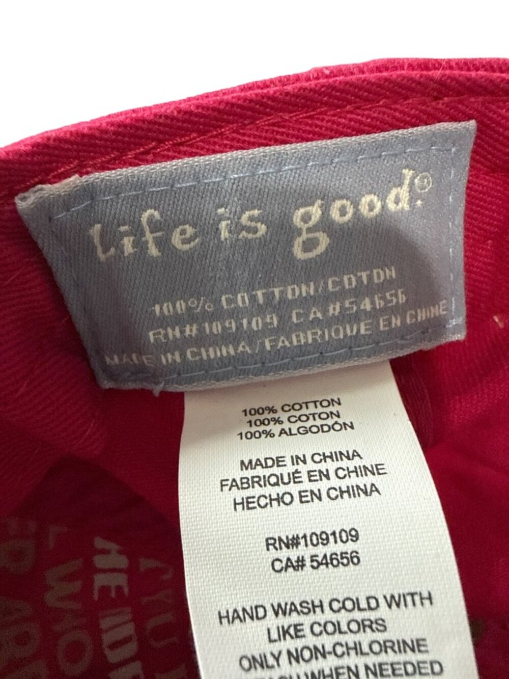Life Is Good Womens Pink Cotton Baseball Hat Adjustable Strap "Hello Sunshine" - Picture 6 of 8